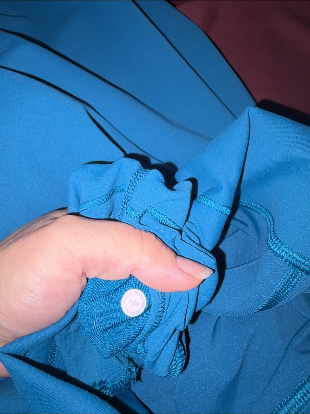 Lululemon size 14 High-Waist Active Leggings Duo — Teal & Burgundy